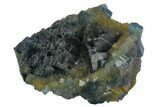 Blue Stepped Fluorite Crystals on Quartz - China #125327-1